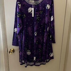 LARACE Purple 5x blouse with Halloween Print